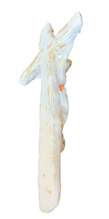 Unique Plaster Mold Crucifix Jesus on the Cross 13.5 x 7.5"