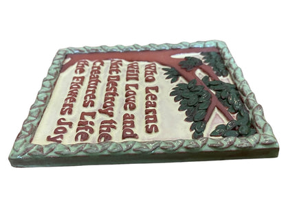 Whispering Hill Studio Henry Mercer Saying Who Learns Will Love Wall Hanging