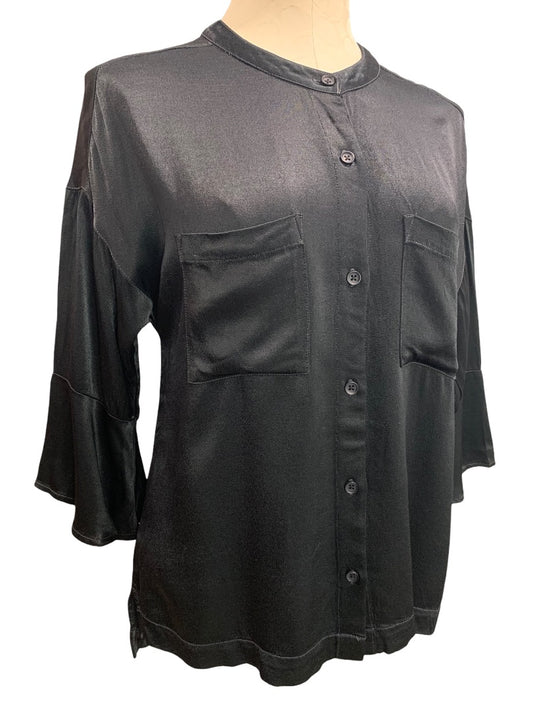 Small mododoc los angeles Black Button Up Shirt Womens Silky