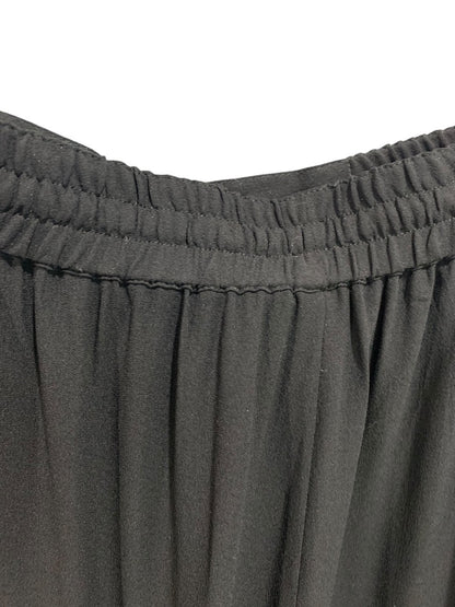 Large Eileen Fisher Silk Womens Black Pull On Loose Fit Pants Sheer Pockets