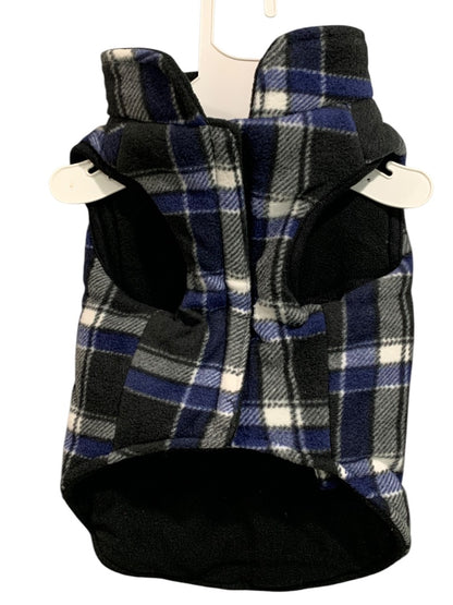 Medium Fashion Pet Dog New Reversible Fleece Jacket Coat Plaid