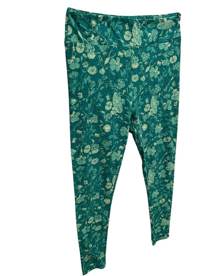 Tall and Curvy T&C LulaRoe Womens Green Leaf Print Leggings