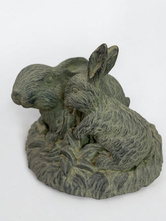 Henri Studio Rabbit Bunnies Figurine 2.5 Inch High PG1109G Cast Stone
