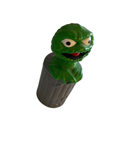 1980s Hand Painted Sesame Street Oscar the Grouch Ceramic 5 Inch Figurine
