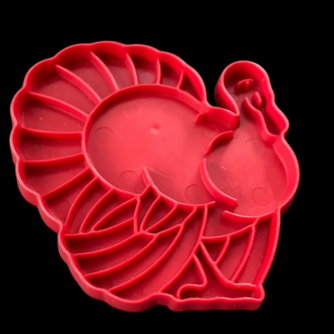 Tupperware 1970s Red Plastic Cookie Cutter USA Turkey Thanksgiving