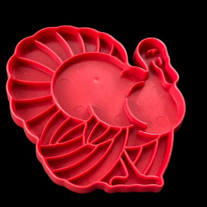 Tupperware 1970s Red Plastic Cookie Cutter USA Turkey Thanksgiving