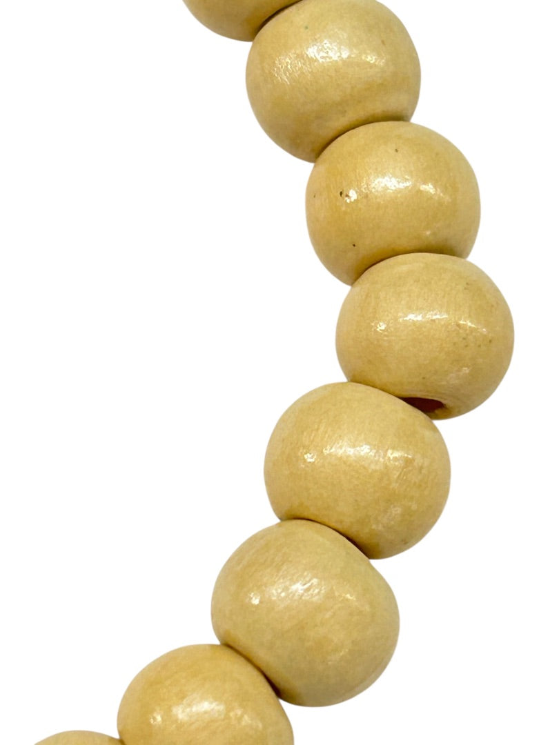 Vintage Stretch Bracelet Blonde Wood 9 mm Beads
