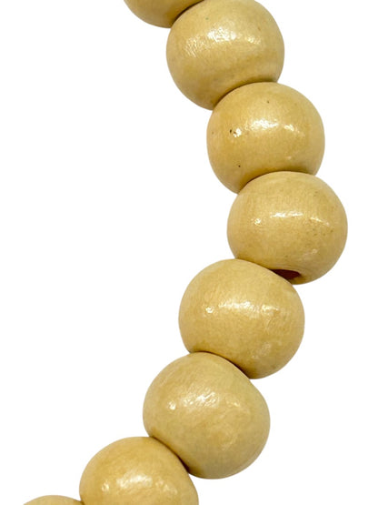 Vintage Stretch Bracelet Blonde Wood 9 mm Beads