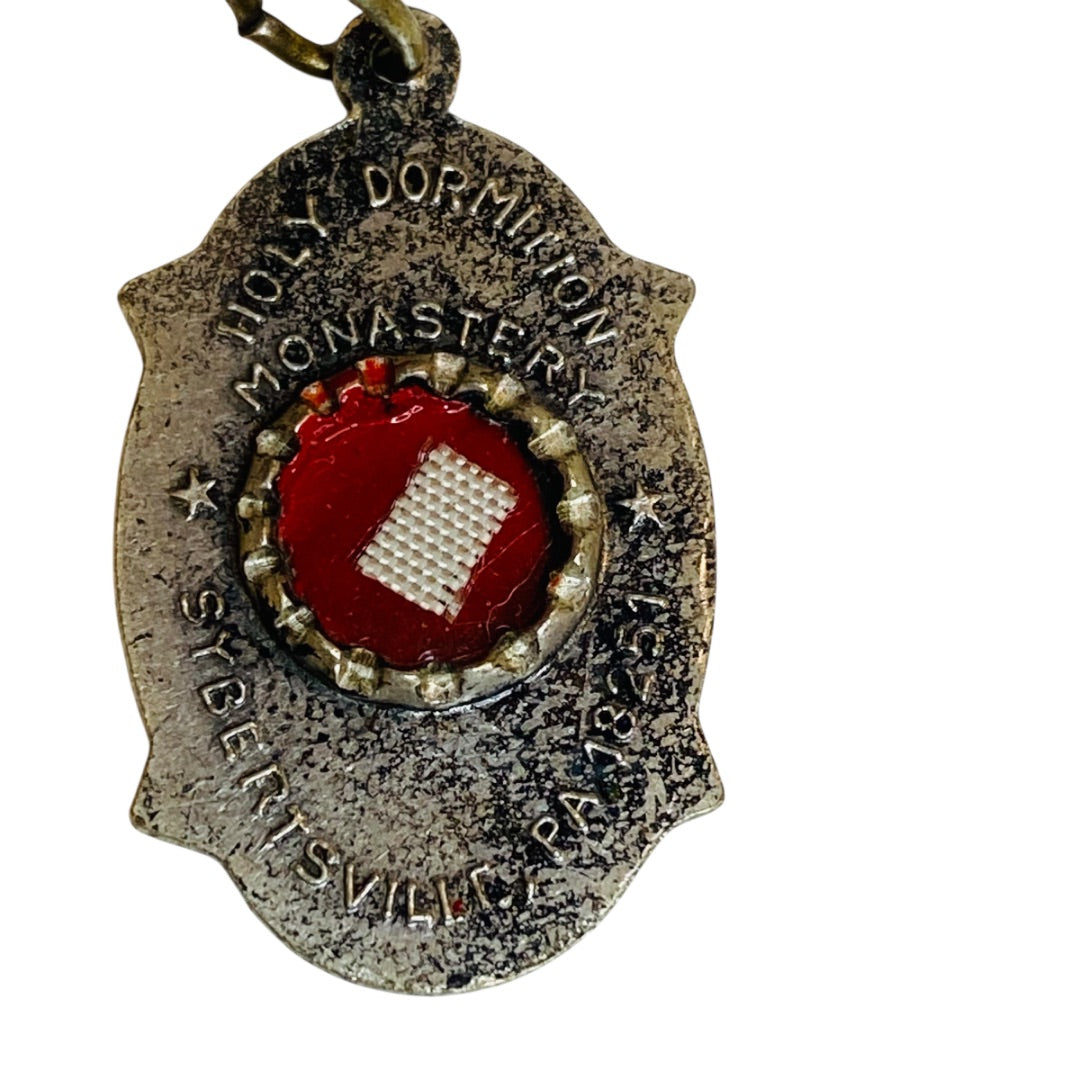 Lot of 3 Vintage Religious Medal Charm Pendants One Relic Mary