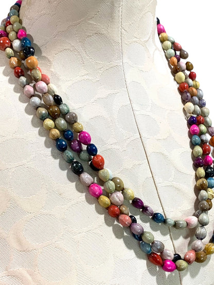 Multicolor Seed Necklace Strand String 76 Inch Overhead