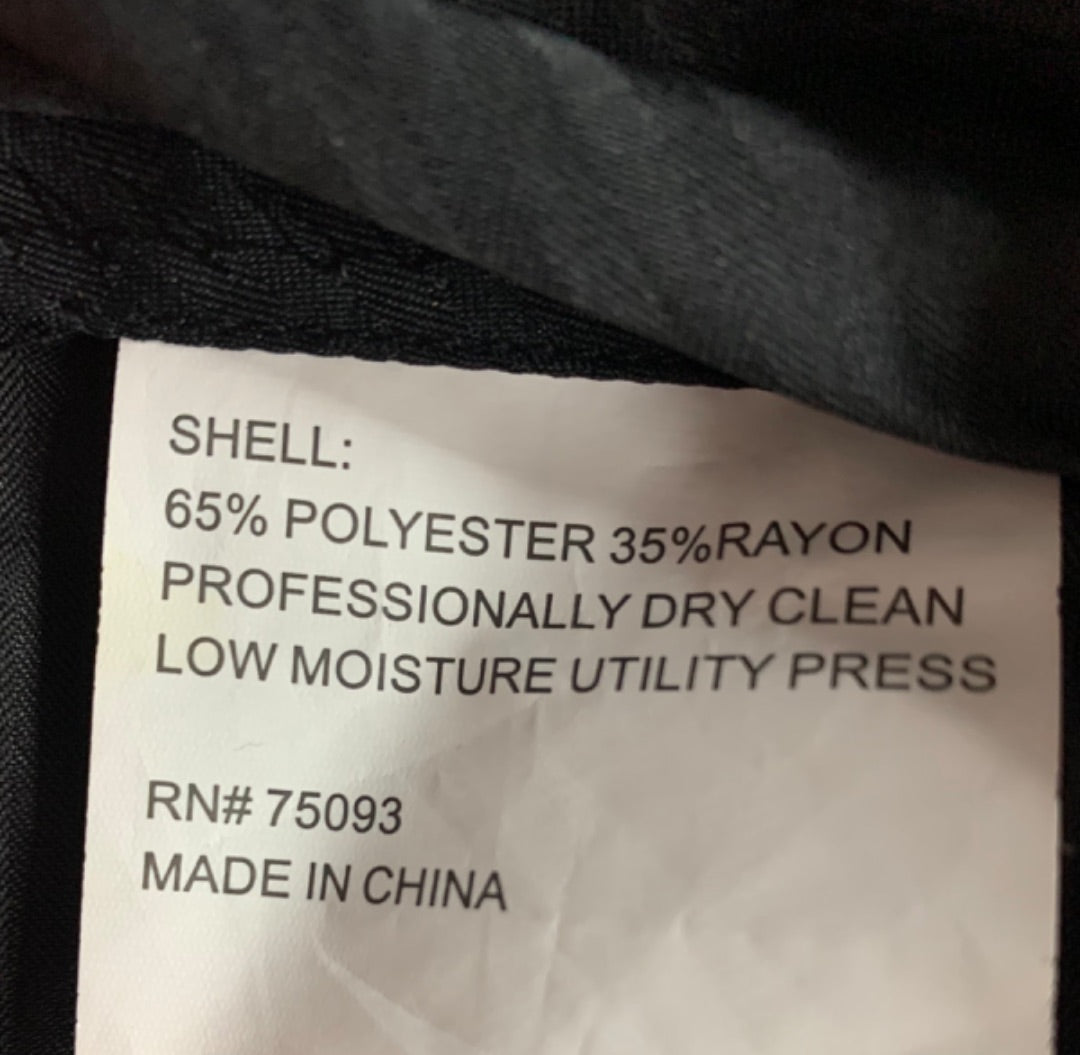42R Lineage Mens Black Suit Dress Pants 29 Inch Inseam