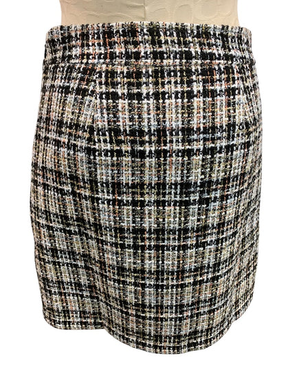 Size 2P Loft Petites Womens New Plaid Tweed Skirt Lined