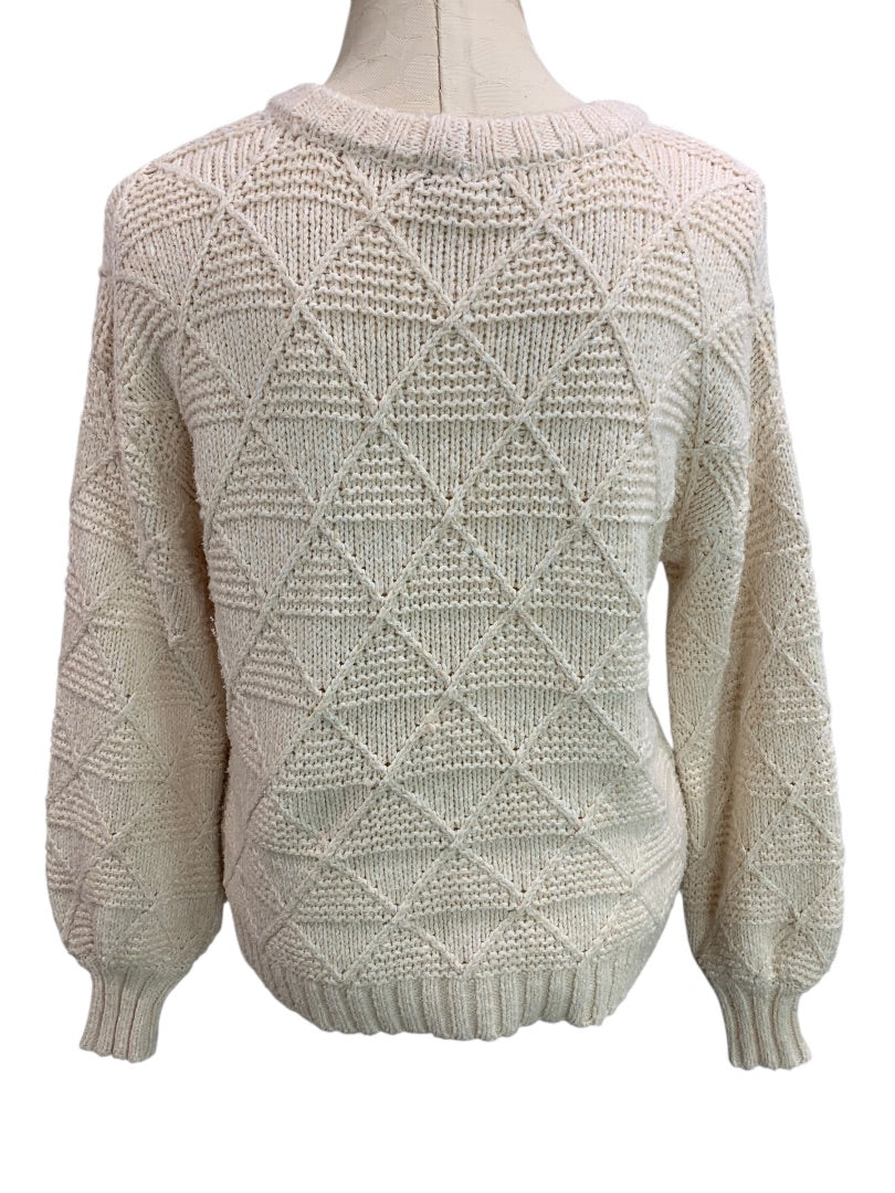 XS American Eagle Womens Ivory Diamond Woven Sweater