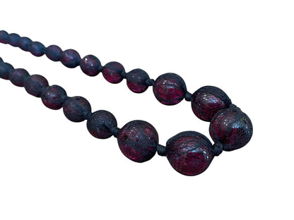 Express Black Netted Graduated Purple Sphere 28 Inch Necklace