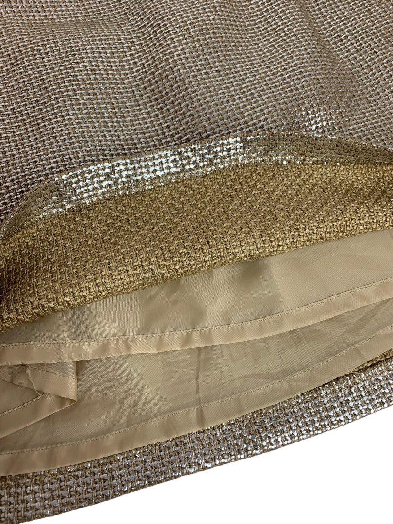 Size 8 TopShop Woven Metallic Mini Skirt Pockets Side Zip