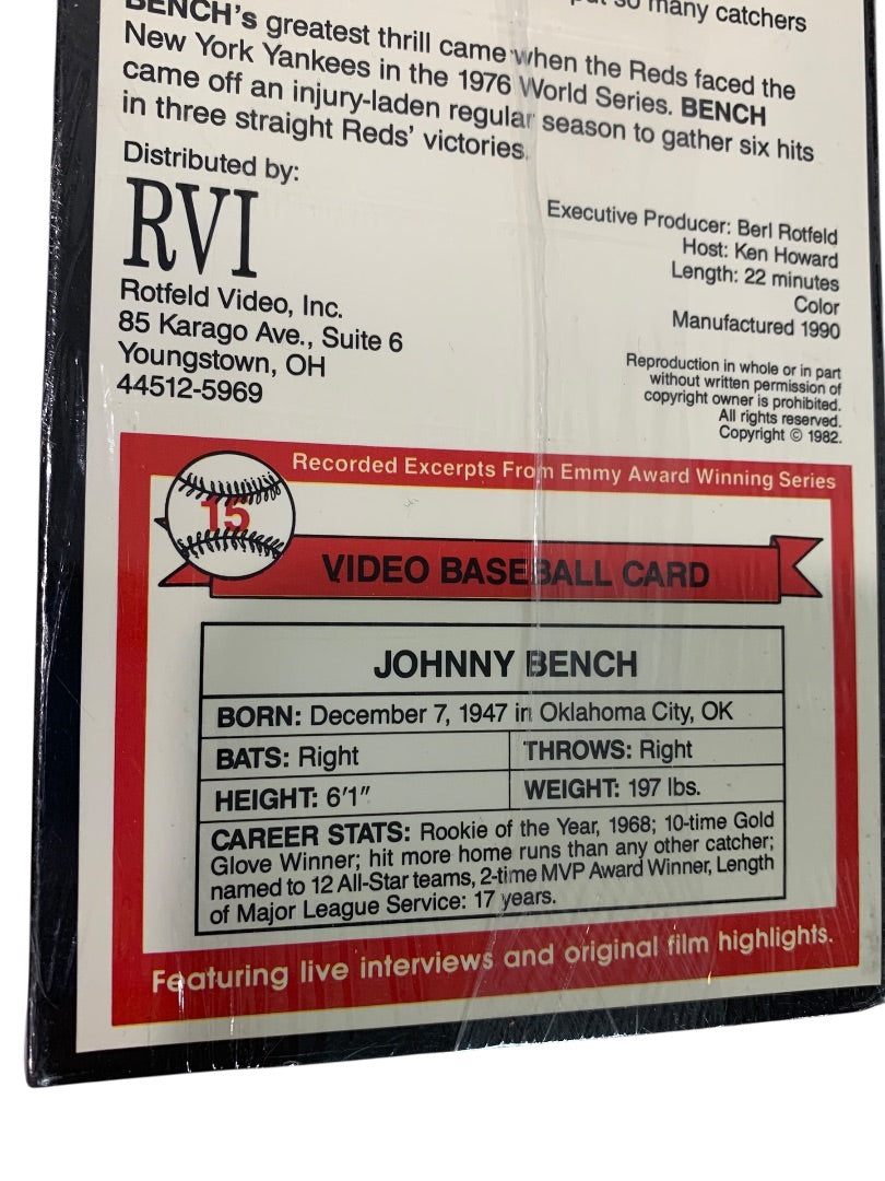 Johnny Bench - Greatest Sports Legends VHS Sealed Video Baseball Card