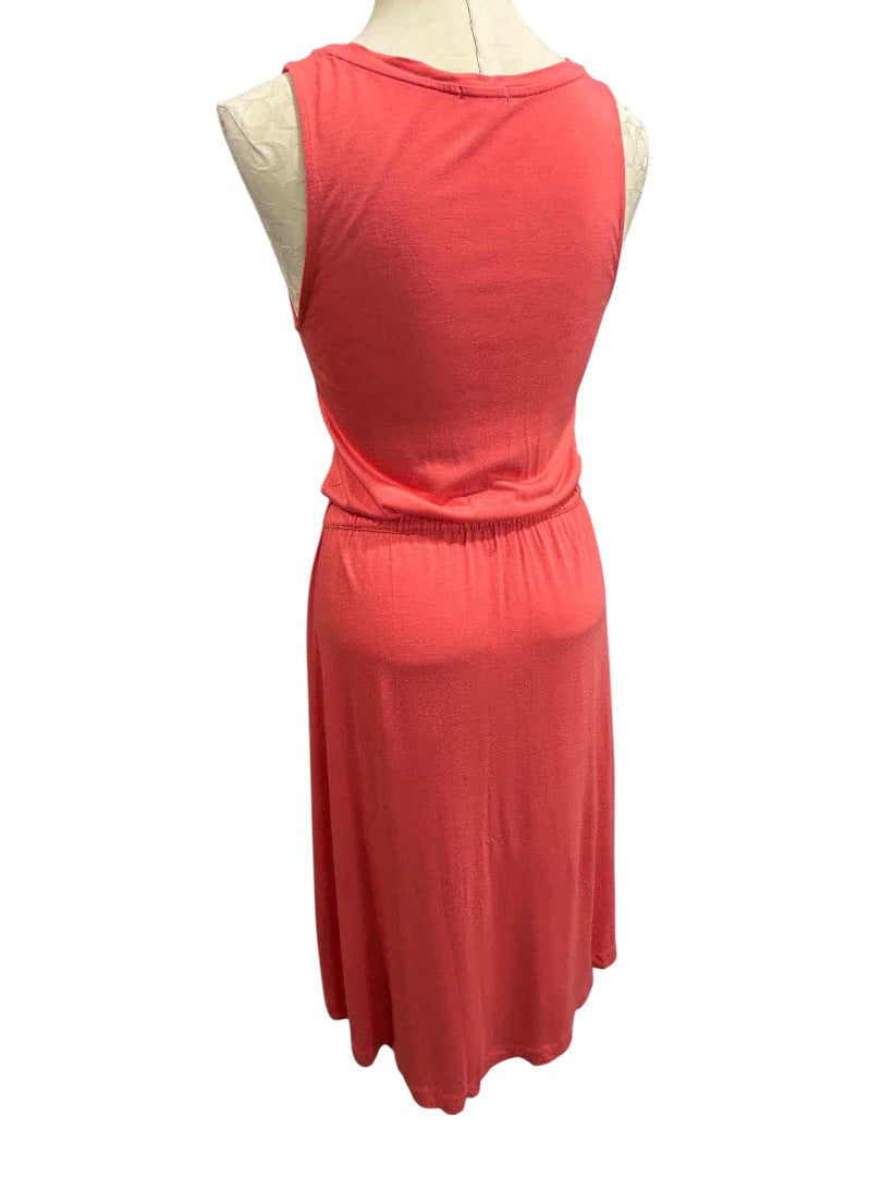 Small Gap Coral Jersey Knit Dress Soft Sleeveless Tie Waist