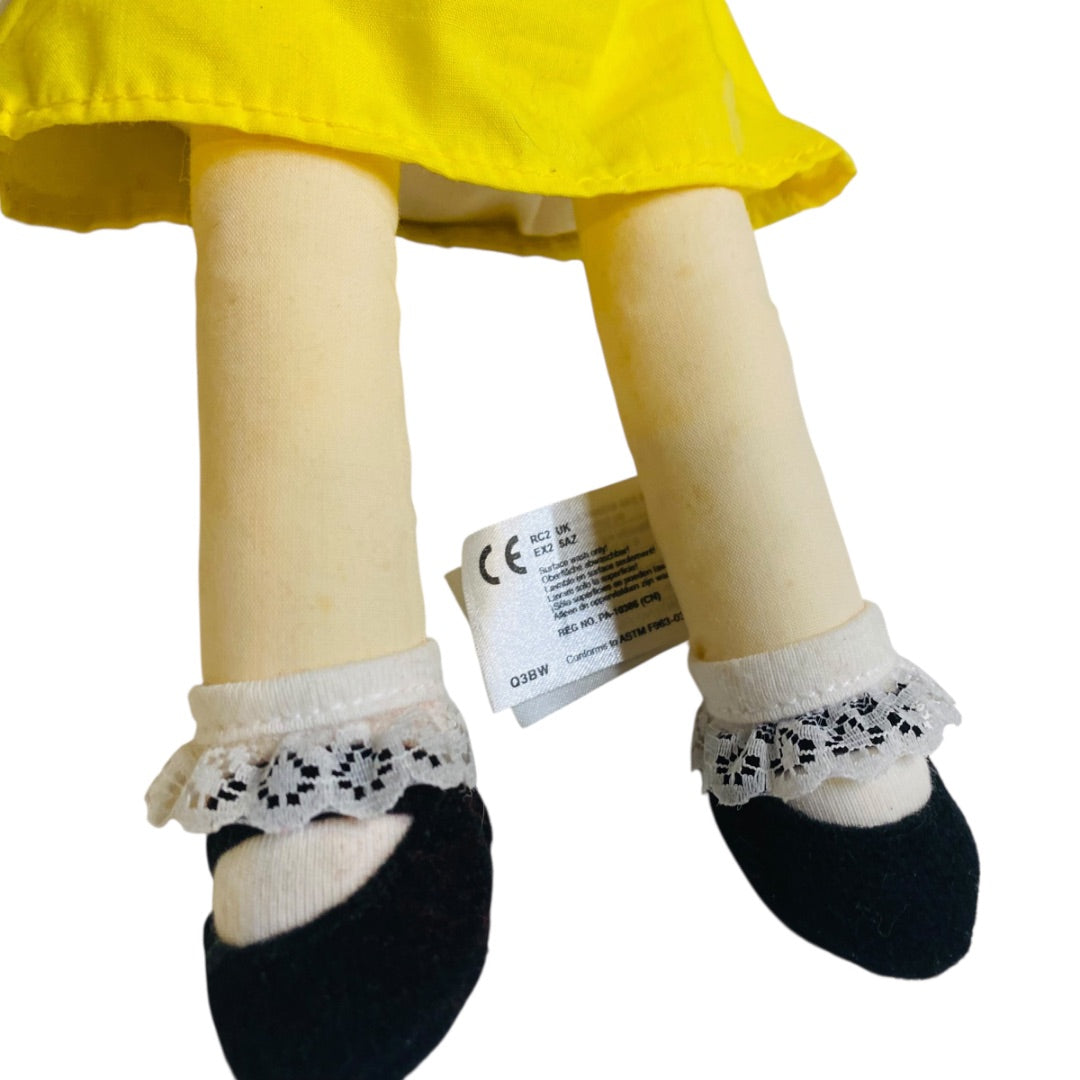 2003 Madeline Cloth Rag Doll by RC2 Yellow Dress 11"