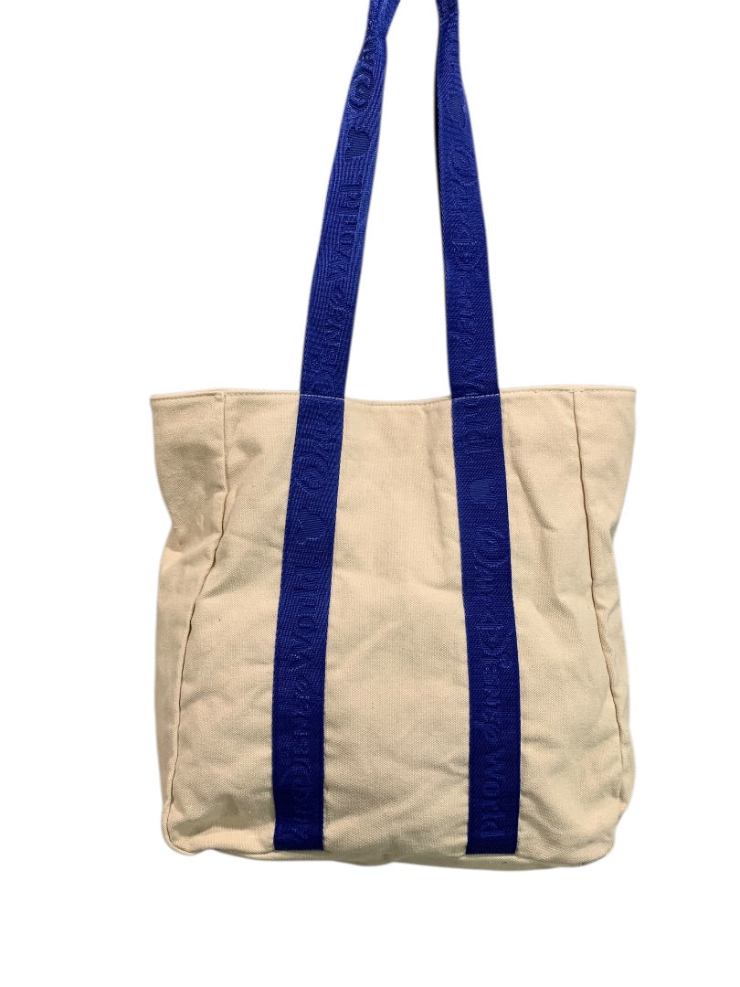 Walt Disney World Canvas Tote Blue Straps Pockets Magnetic Snap