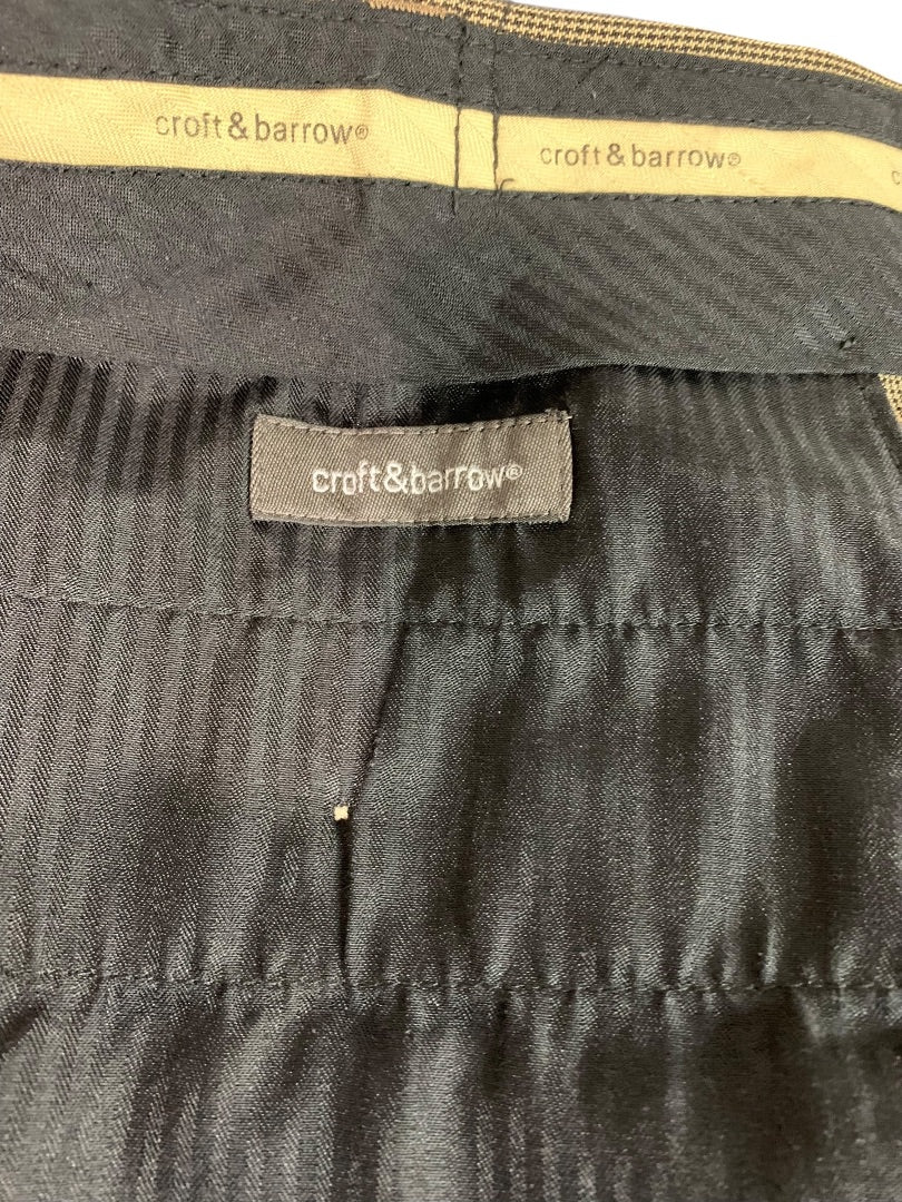 38 x 32 Croft & Barrow Mens Dress Pants Brown Black Micro Houndstooth