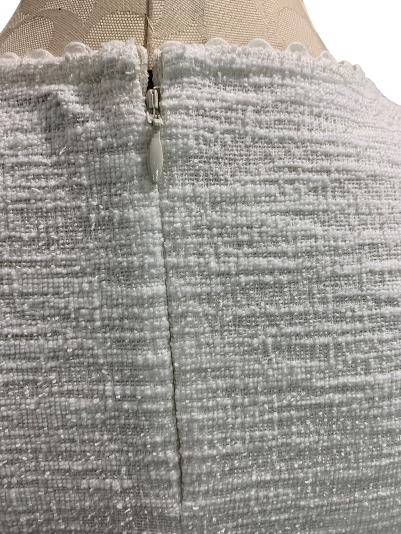 XS J.Crew Womens White Stretch Tweedy Sleeveless Shirt AJ095