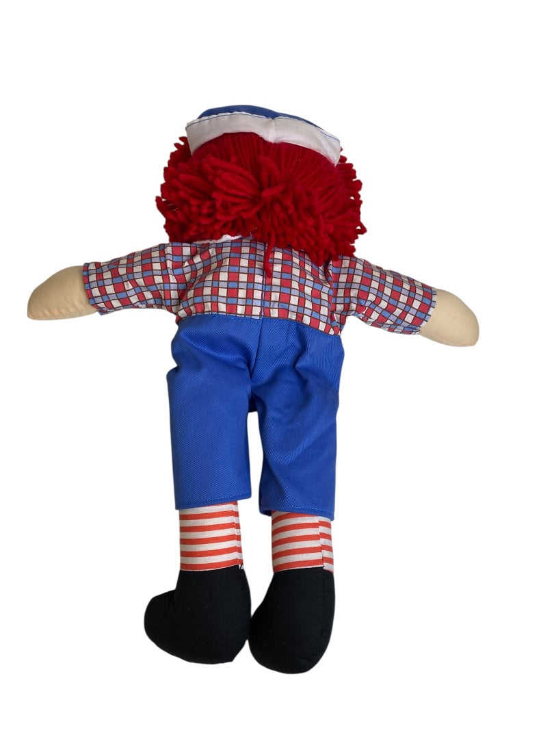 Vintage Raggedy Andy Rag Doll 17" Button Eyes Embroidered Face