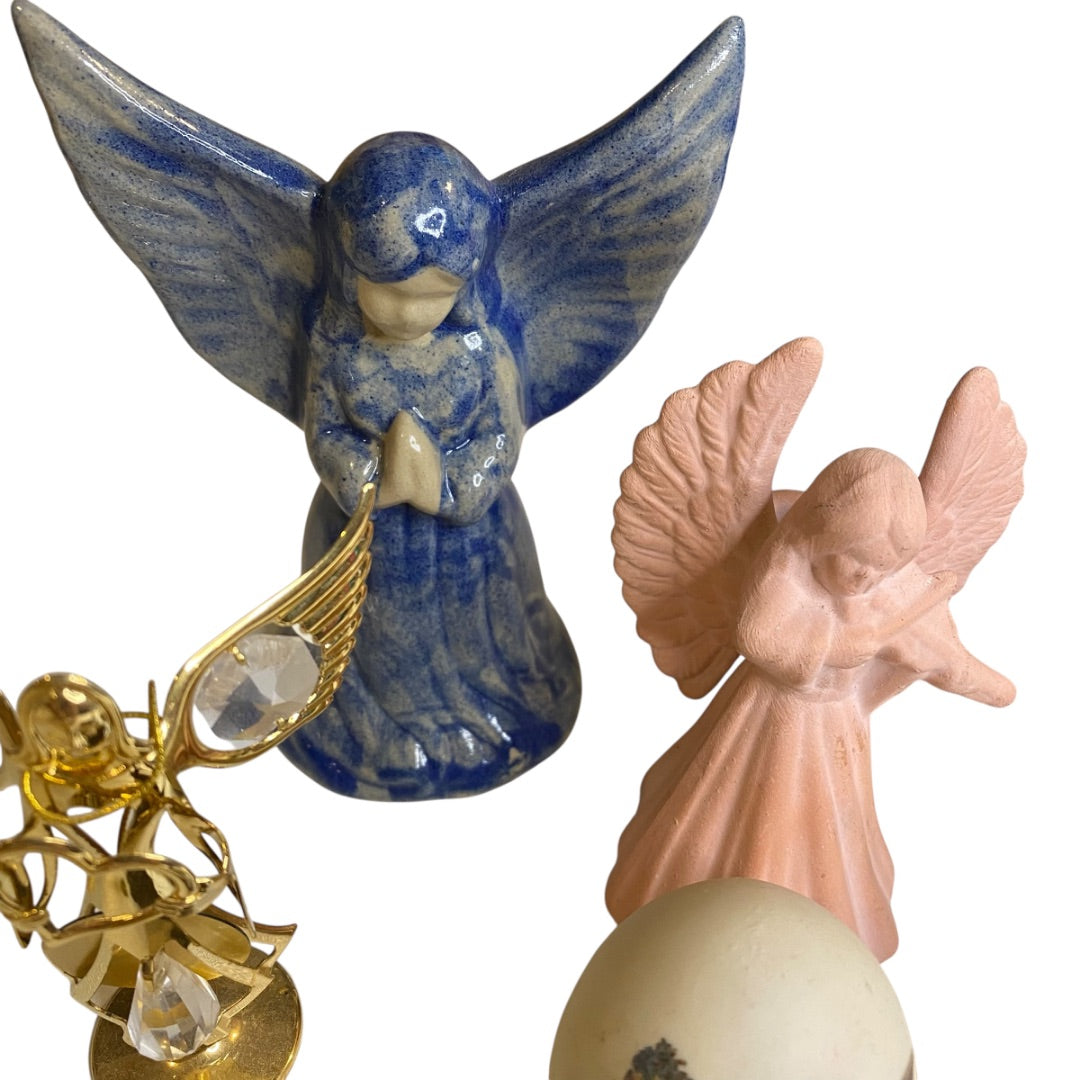 Lot of 10 Collectible Angel Figurines Tabletop Assorted 1.5"-5.5"