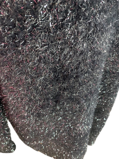 XS by Anthropologie New Eyelash Knit Mini Dress Sweater Silver Gray