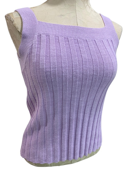XS Loft Womens Lavender Sweater Ribbed Sleeveless