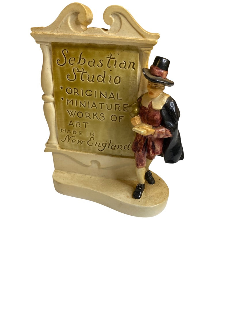Sebastian Miniatures Studio Figurine with Plaque Sign 4.75"