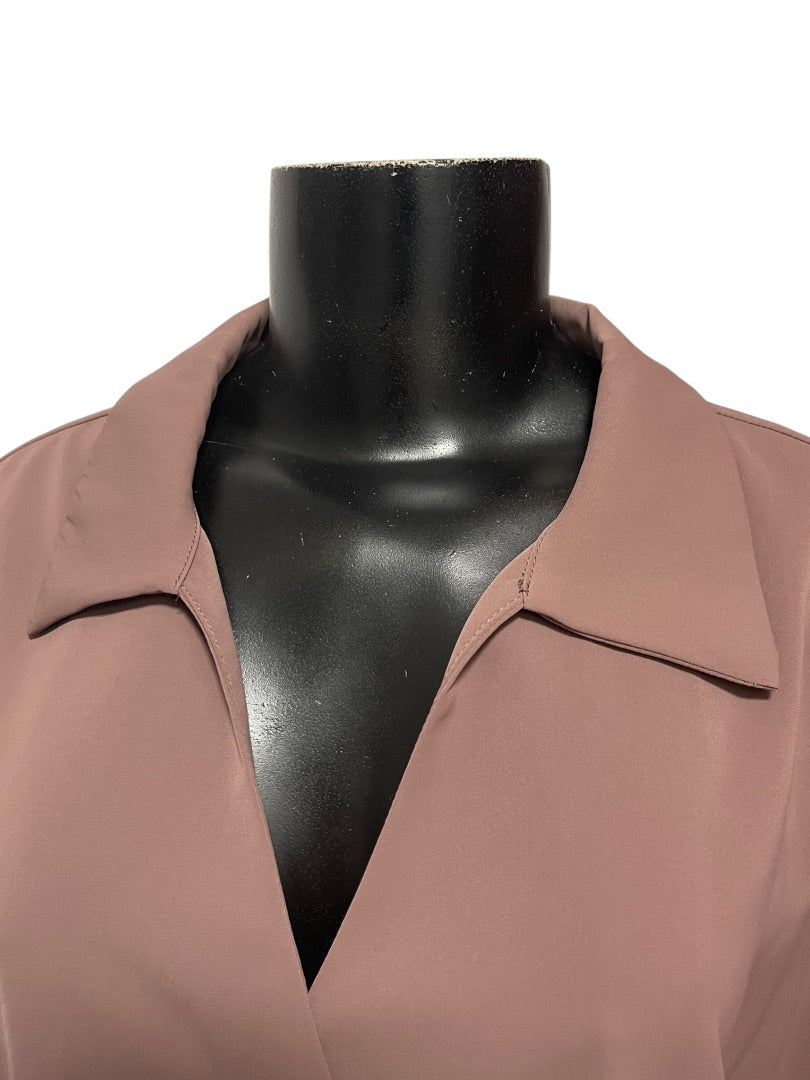 Large Gaharu Collared Cap Sleeve Womens Blouse New