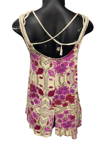 Small Free People Sleeveless Floral Tank with Braided Straps