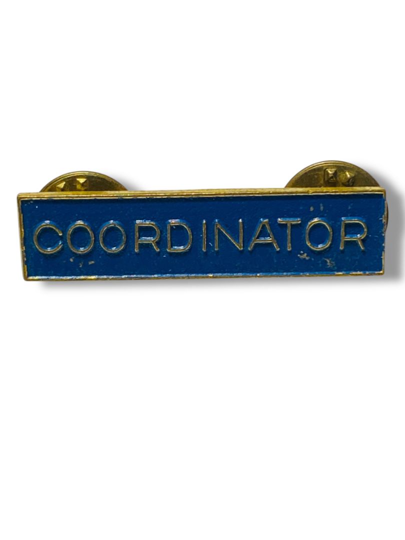 Vintage Bar Pin Coordinator Blue Goldtone 1.5" Double Butterfly Back