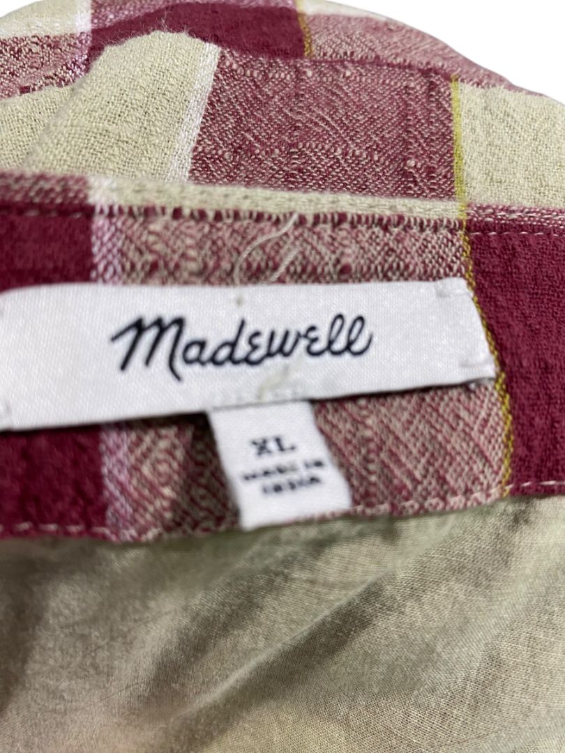 XL Madewell Gingham Wrap Mini Dress MC977 Cotton