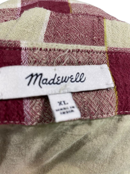XL Madewell Gingham Wrap Mini Dress MC977 Cotton