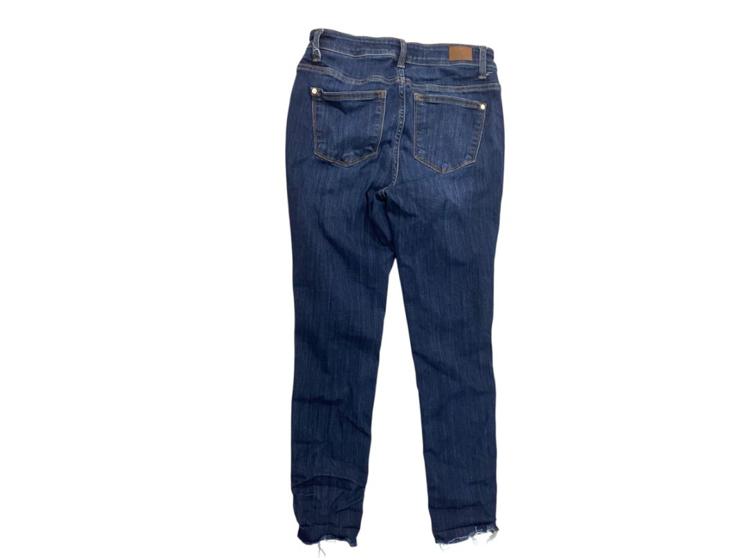 Size 7 (28) Judy Blue Skinny Fit Womens  Stretch Raw Hem Jeans Denim