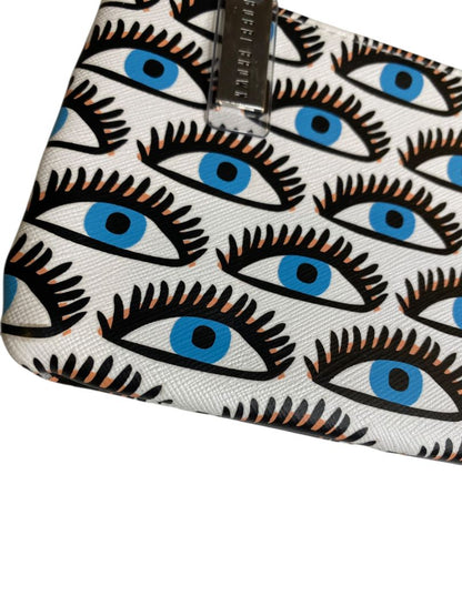 Bobbi Brown Zip Top Cosmetic Travel Bag Blue Eyes Eyelashes 8" x 4"