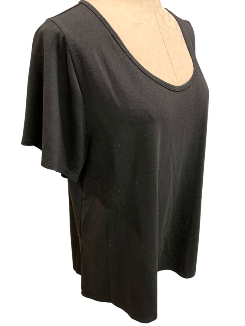Size 2XL LulaRoe Black Scoop Neck Womens Short Sleeve Tshirt Tunic