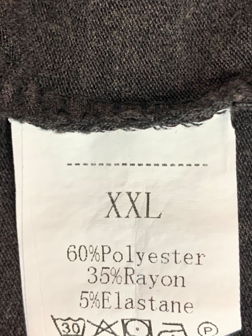 Size XXL Womens Long Sleeve Charcoal Gray V-Neck Tshirt