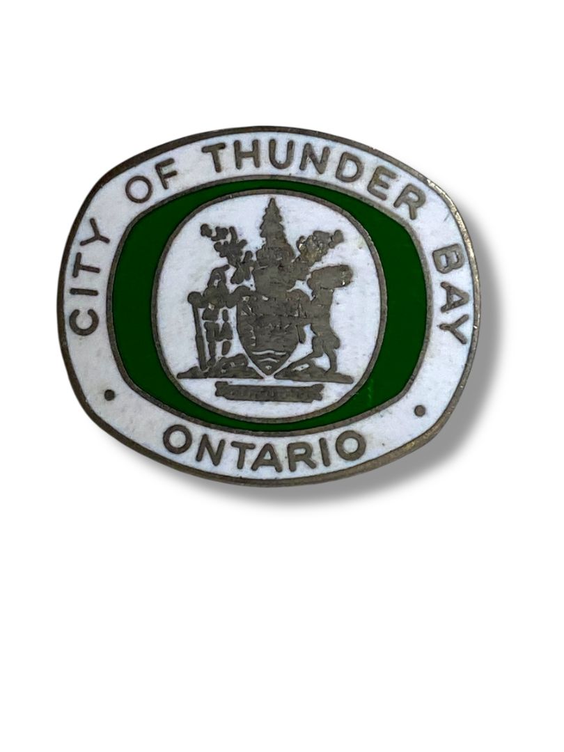 Vintage City of Thunder Bay Ontario Lapel Pin .8" Canada
