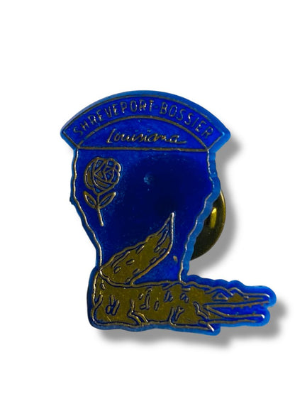 Vintage Louisiana Pin State Alligator Shreveport Bossier 1" Plastic