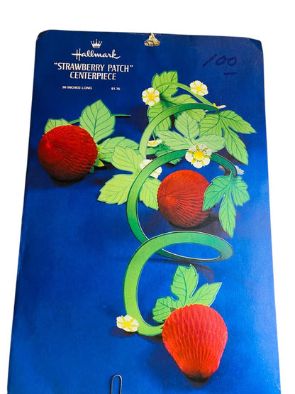 Vintage Hallmark Strawberry Patch Centerpiece 30 Inches Honeycomb