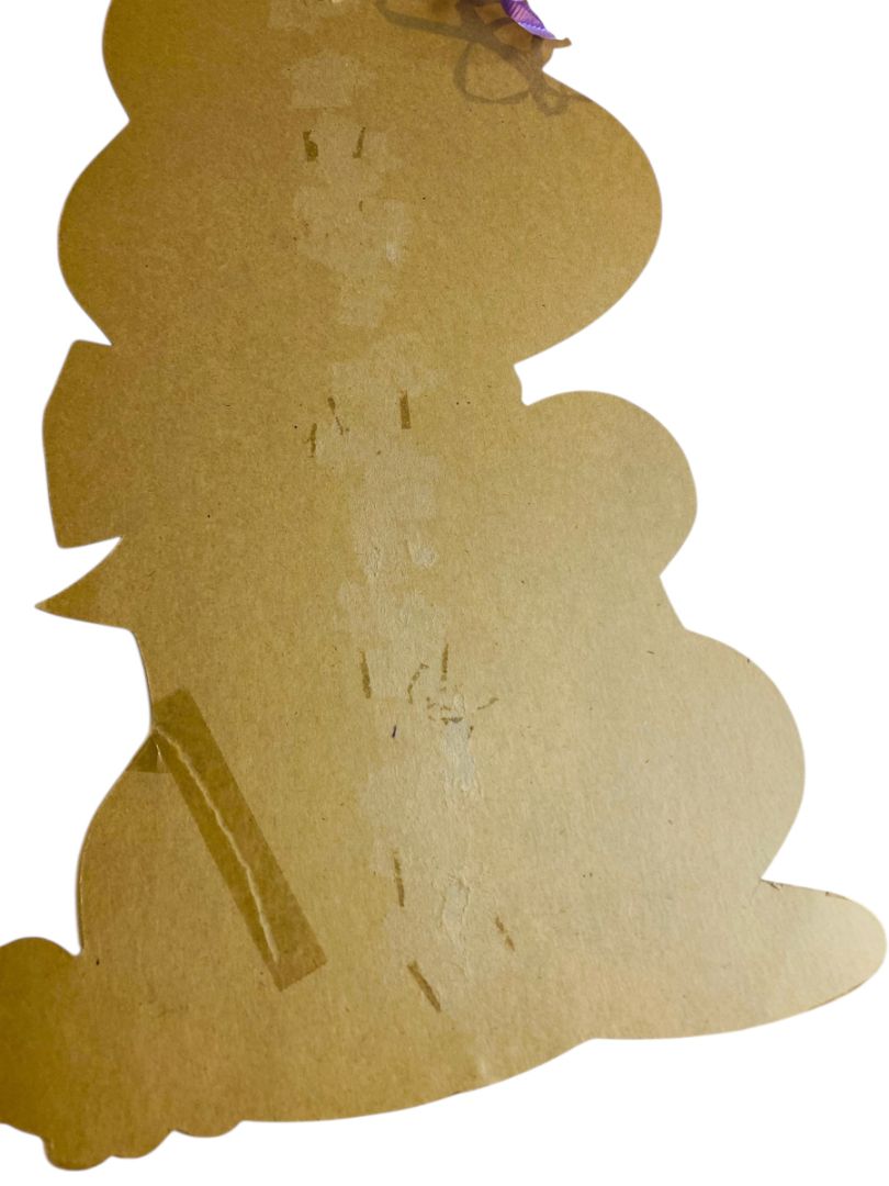 Vintage Easter White Bunny Rabbit with Carrot Diecut 16"