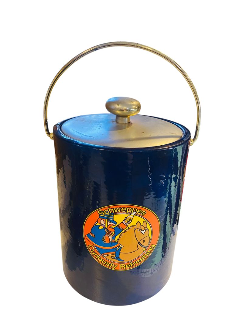 Vintage Schweppes Kraftware Curiously Refreshing Ice Bucket Lid