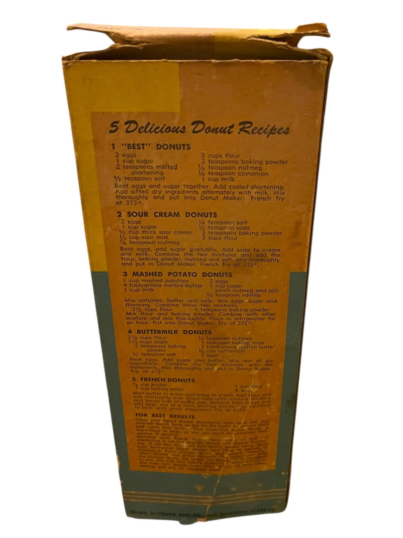 Maid of Honor Automatic Aluminum Donut Sears Robuck and Co. Maker No. 4358