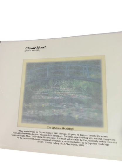 1999 Claude Monet Print Matted in Greeting Card The Japanese Footbridge