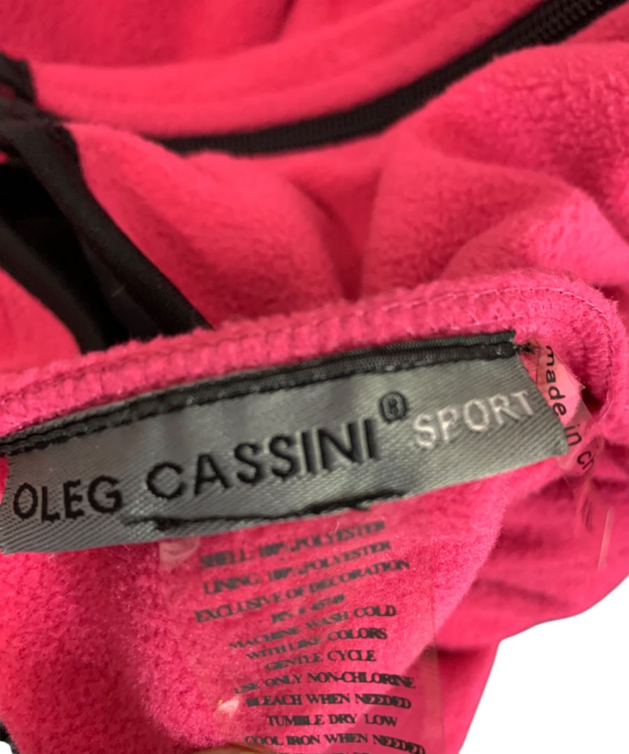 Size XL Oleg Cassini Sport Womens Reversible Fleece Pink Vest Full Zip