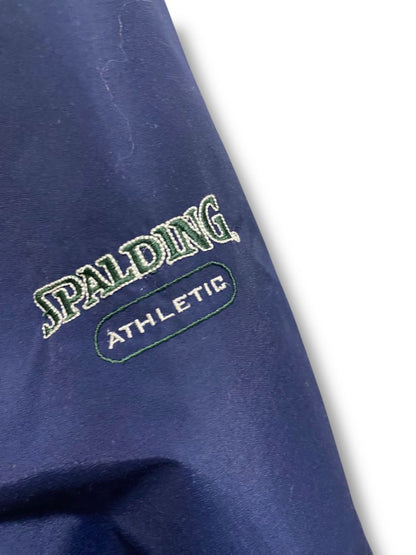 Size Large Spalding Athletic Mens Navy Blue Green Hooded Coat Full Zip