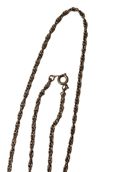 Vintage Silvertone Satin Finish Twist Chain 19" Lobster Clasp