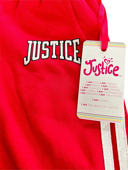 Medium (10) Justice New Side Taped Jogger Sweatpants Dark Pink